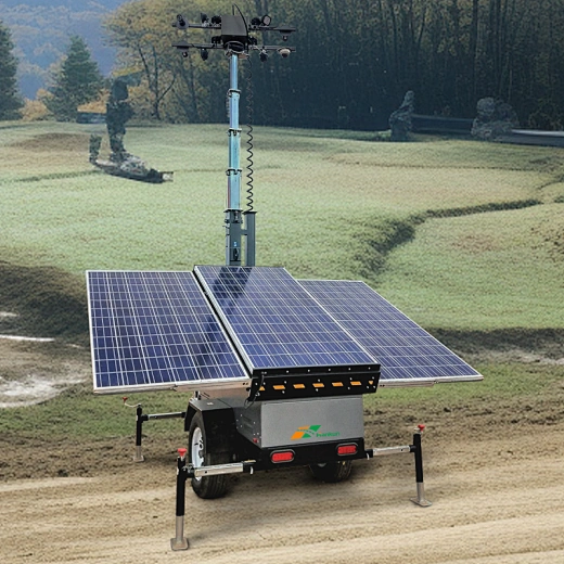 Solar Portable light tower trailers CCVT camera