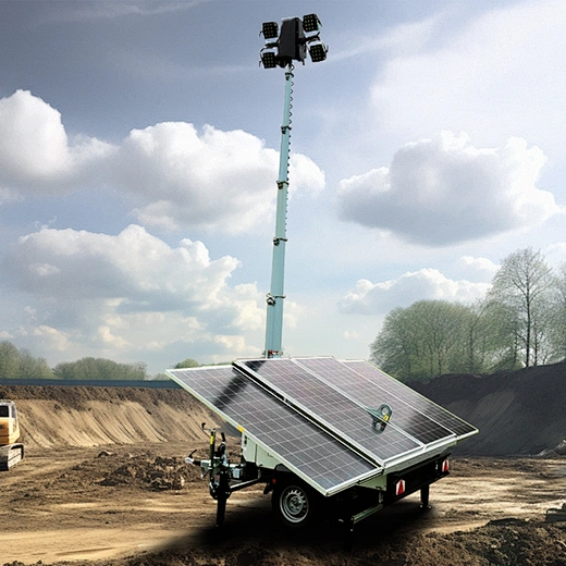 Solar Portable light tower trailers CCVT camera